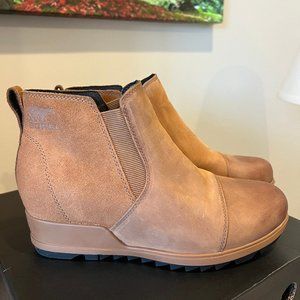 Sorel Women's Evie Pull-On Bootie — Waterproof Suede Leather — Size 8.5